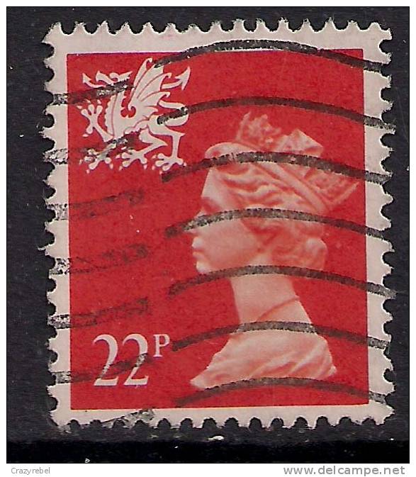 WALES GB 1990 22p ORANGE RED USED MACHIN STAMP SG W56 (288) - Wales