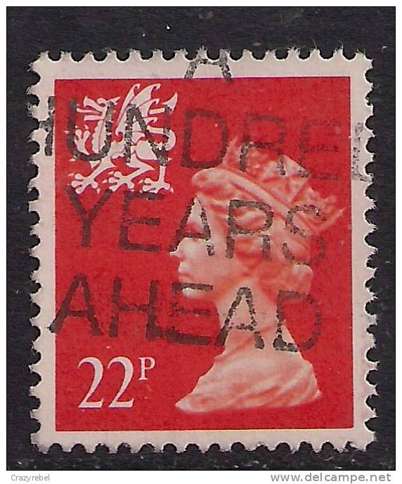 WALES GB 1990 22p ORANGE RED USED MACHIN STAMP SG W56 (787) - Wales