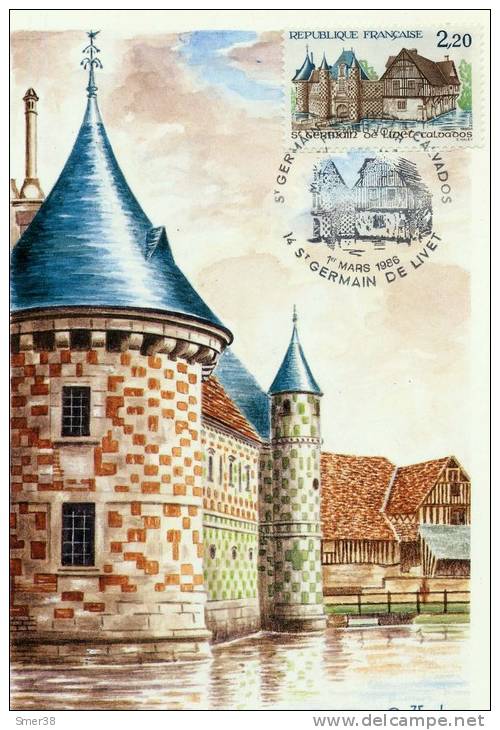 CARTE POSTALE 1er JOUR 1986 - Saint Germain De Livet - Documents Of Postal Services