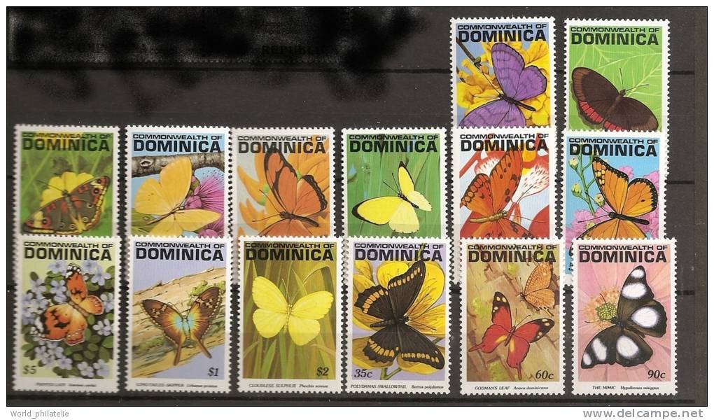 Dominique Dominica 1991 N° 1295 / 308 ** Courants, Faune, Papillons - Dominique (1978-...)