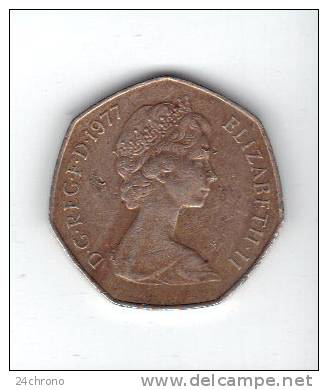 Grande Bretagne: New 50 Pence, Elizabeth II, 1977, Nickel (11-1978) - 50 Pence