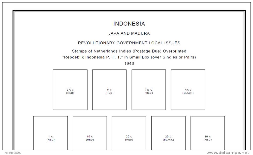 INDONESIA STAMP ALBUM PAGES 1945-2011 (533 Pages) - Inglese