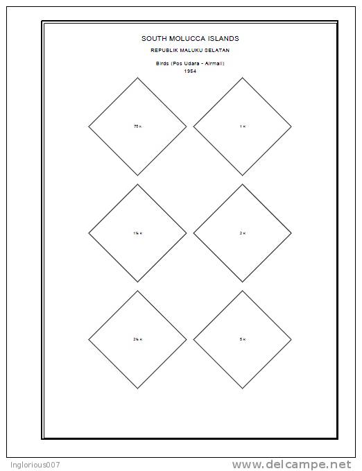 INDONESIA STAMP ALBUM PAGES 1945-2011 (533 pages)