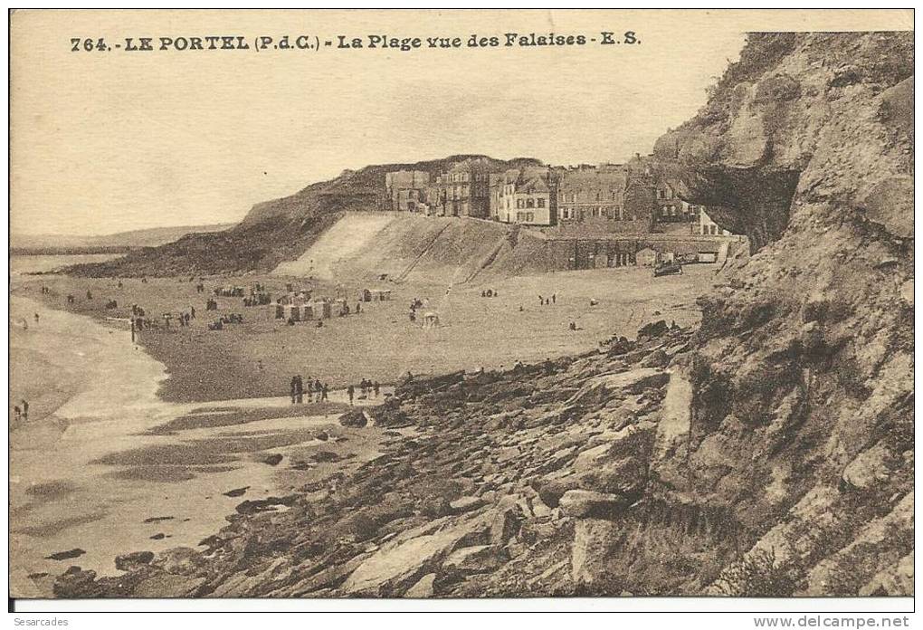 LE PORTEL, LA PLAGE VUE DES FALAISES. E.S. - Le Portel