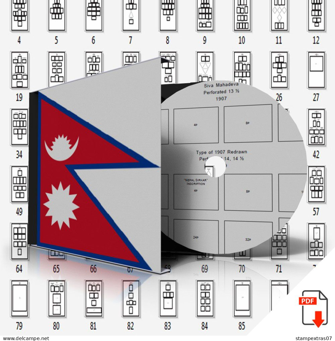 NEPAL STAMP ALBUM PAGES 1881-2011 (97 Pages) - Englisch