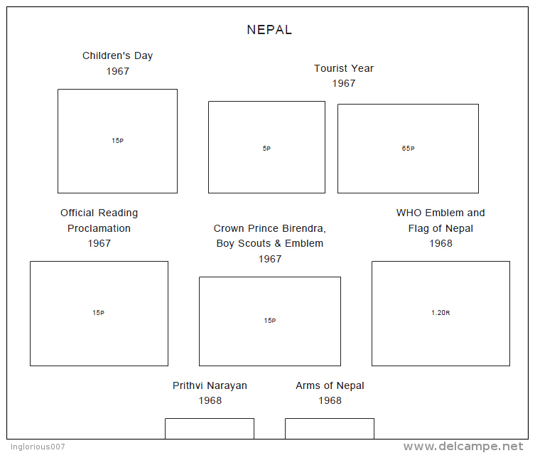 NEPAL STAMP ALBUM PAGES 1881-2011 (97 pages)