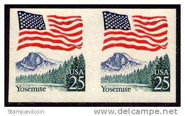US #2280 Mint Never Hinged 25c Flag Over Yosemite Imperf Pair From 1988 - Abarten & Kuriositäten