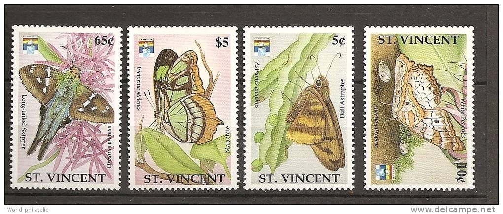 Saint Vincent 1992 N° 1551 / 4 ** Faune, Papillon - St.Vincent (1979-...)