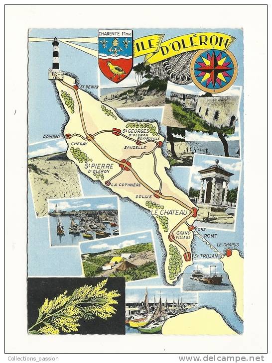 Cp, Carte Géographique, Ile D´Oléron - Carte Geografiche