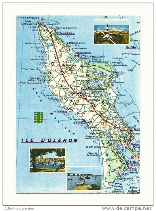 Cp, Carte Géographique, Ile D´Oléron - Carte Geografiche