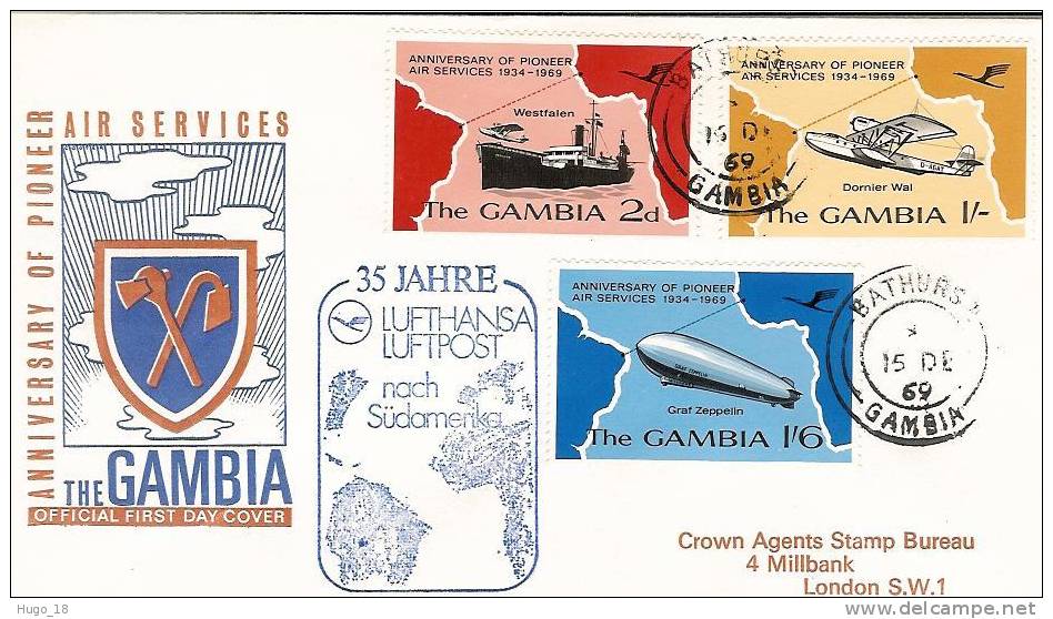 FFC  35 Ans Lufthansa Ves Sudamerica - Gambia (1965-...)