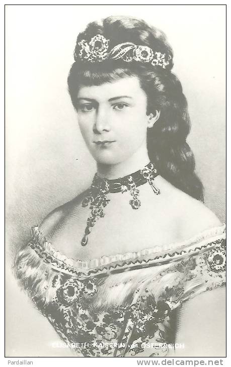 AUTRICHE.        ELISABETH,  KAISERIN VON ÖSTERREICH.  PORTRAIT EN GROS PLAN.  CPSM DENTELEE. - Autres & Non Classés