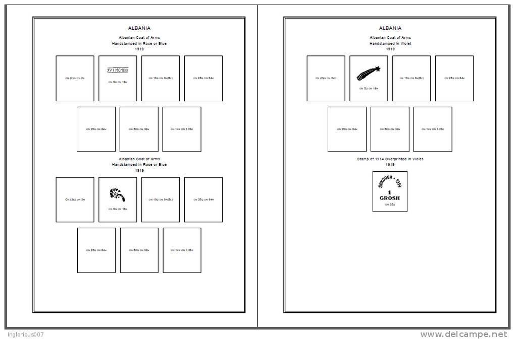 ALBANIA STAMP ALBUM PAGES 1913-2010 (391 Pages) - English