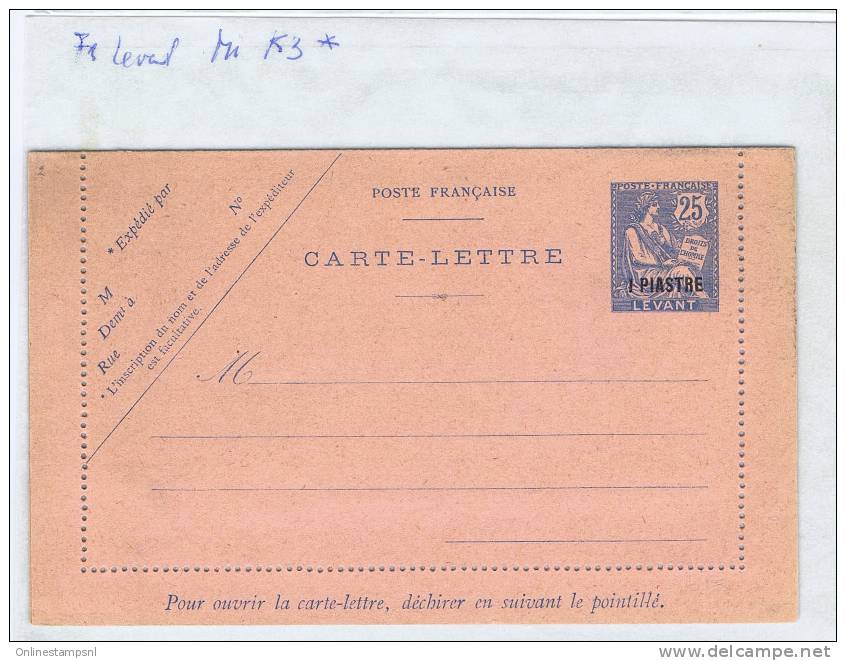 Levant Carte Lettre, Michel K3, Neuf - Storia Postale