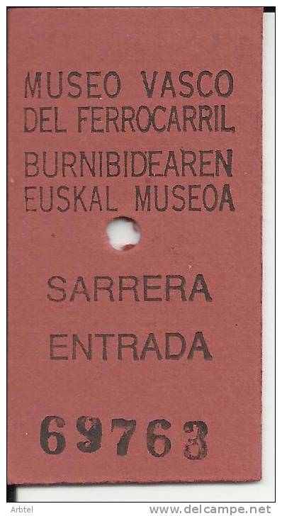 MUSEO VASCO DEL FERROCARRIL ENTRADA RAILWAY MUSEUM - Tickets - Entradas