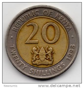 KENIA 20 SHILLINGS 1998 BIMETALLICA - Kenya