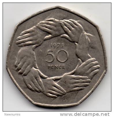 GRAN BRETAGNA 50 PENCE 1973 - 50 Pence