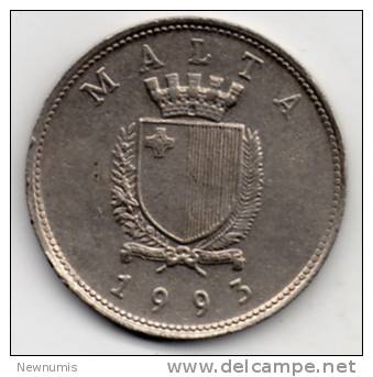 MALTA 25 CENTS 1993 - Malte