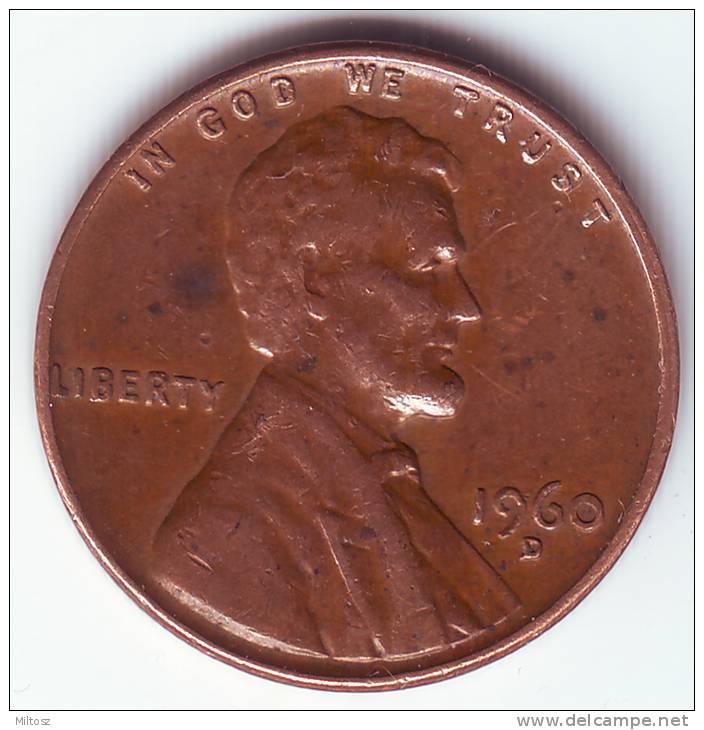 U.S.A. 1 Cent 1960 D Doubled Die - 1959-…: Lincoln, Memorial Reverse