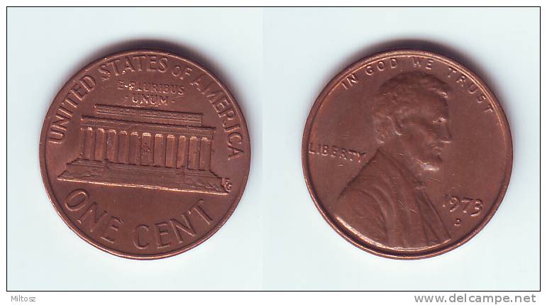 U.S.A. 1 Cent 1973 D - 1959-…: Lincoln, Memorial Reverse