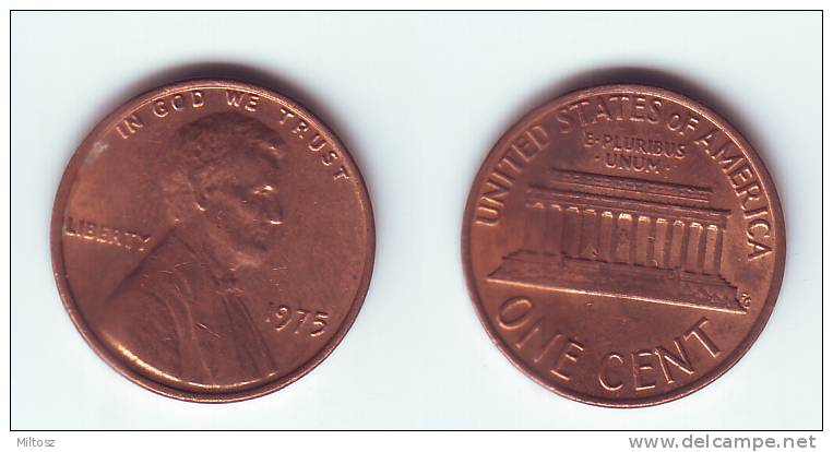 U.S.A. 1 Cent 1975 - 1959-…: Lincoln, Memorial Reverse