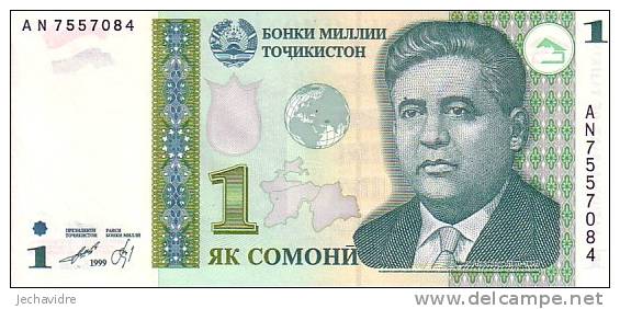 TADJIKISTAN  1 Somoni   Emission De 1999   Pick 14     ***** BILLET  NEUF ***** - Tadzjikistan