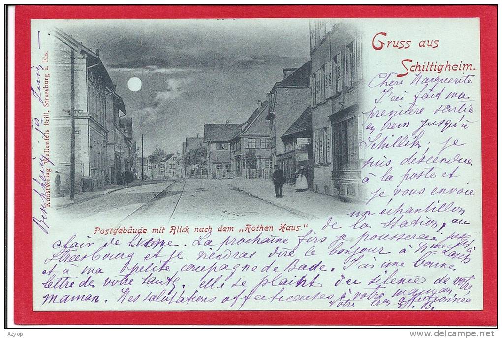 67 - GRUSS AUS SCHILTIGHEIM - Postgebäude - Carte Bleue à La Lune - Schiltigheim