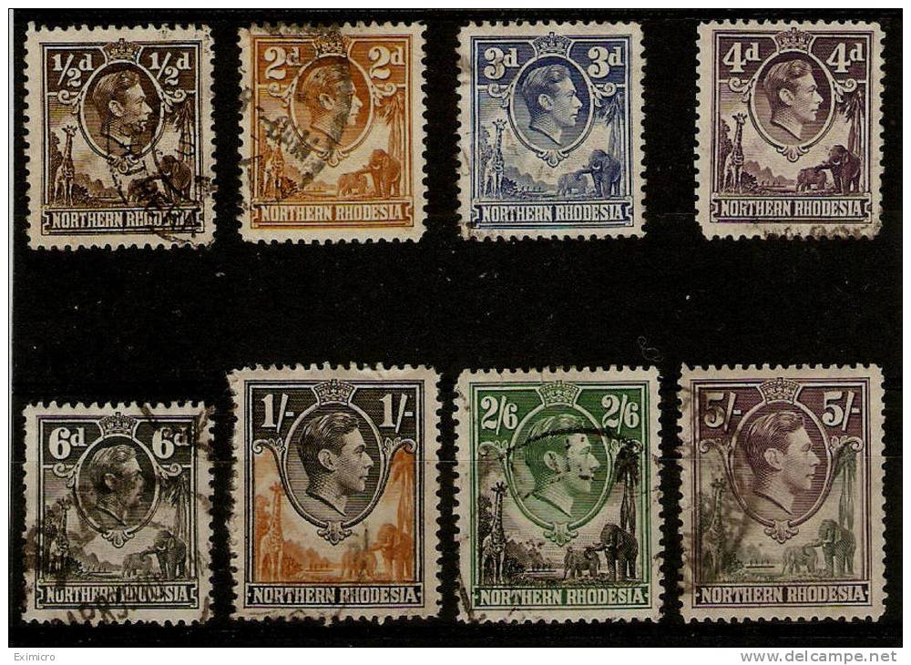 NORTHERN RHODESIA 1938-52 VALUES TO 5s SG 26/43 FINE USED Cat £30+ - Rhodésie Du Nord (...-1963)