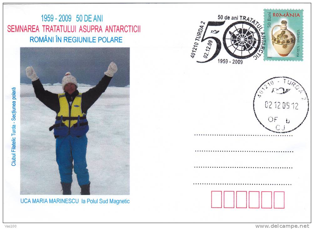 Uca Marinescu,romanian Explorer In Antarctica,stationery Cover 2009 - Romania. - International Polar Year