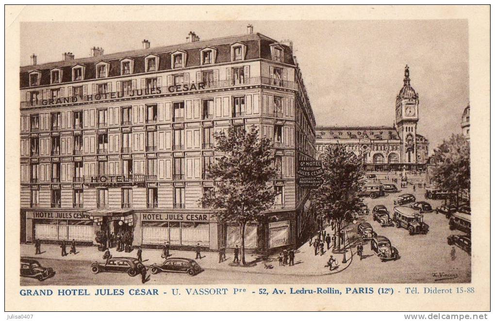 PARIS (XII) Avenue Ledru Rollin Façade Grand Hotel Jules César - District 12