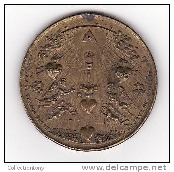 Medaglia - Sacra Famiglia - Cuore Di Gesù  - 1850 -  Diam. 47 Peso 48.6 - Bronzo (35) - Other & Unclassified