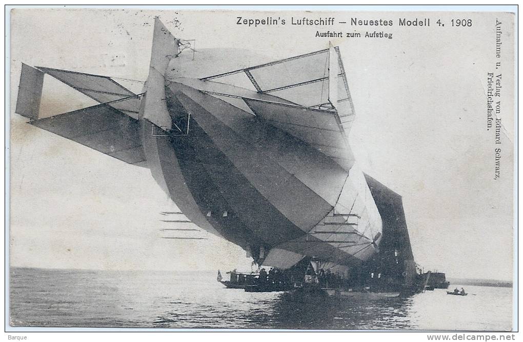 ZEPPELIN ' LUFTSCHIFF.  Neuestes Modell 4.  1908  . - Dirigeables