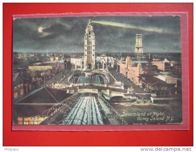 Coney Island NY   Dreamland At Night    Ca 1910--   =====    00----   Ref 315 - Long Island