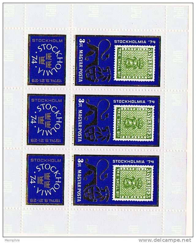 1974 Exposition Philatélique  STOCKHOLMIA  ´74  Feuillet De 3  ** MNH - Ungebraucht