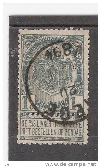 BELGIQUE, 1893, Yvert N° 53 Obl De LIEGE, 1 C Gris, "Armoiries"  ; B/TB - 1893-1907 Wappen