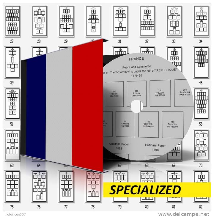 FRANCE SPECIALIZED STAMP ALBUM PAGES (281 Pages) - English