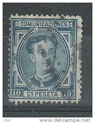 ESPAGNE / ESPANA, 1876, Alfonso XII, Yvert N° 164, 10 C Bleu Obl; TB - Usados