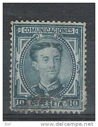 ESPAGNE / ESPANA, 1876, Alfonso XII, Yvert N° 164, 10 C Bleu Obl; TB - Oblitérés