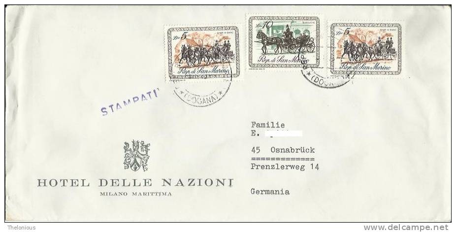 # Lettera Con Francobolli Di San Marino Viaggiata In Germania - Lettres & Documents