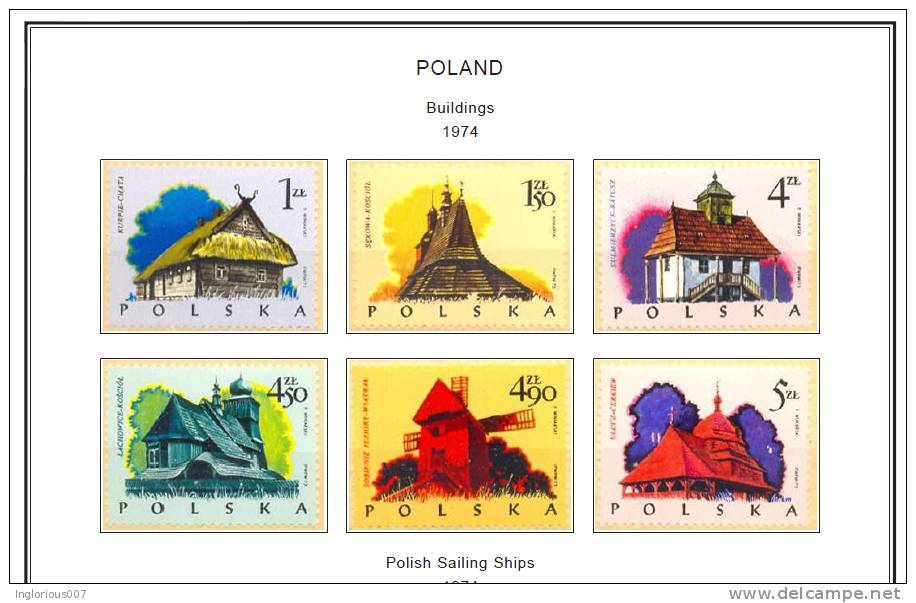 POLAND STAMP ALBUM PAGES 1860-2010 (578 color illustrated pages)