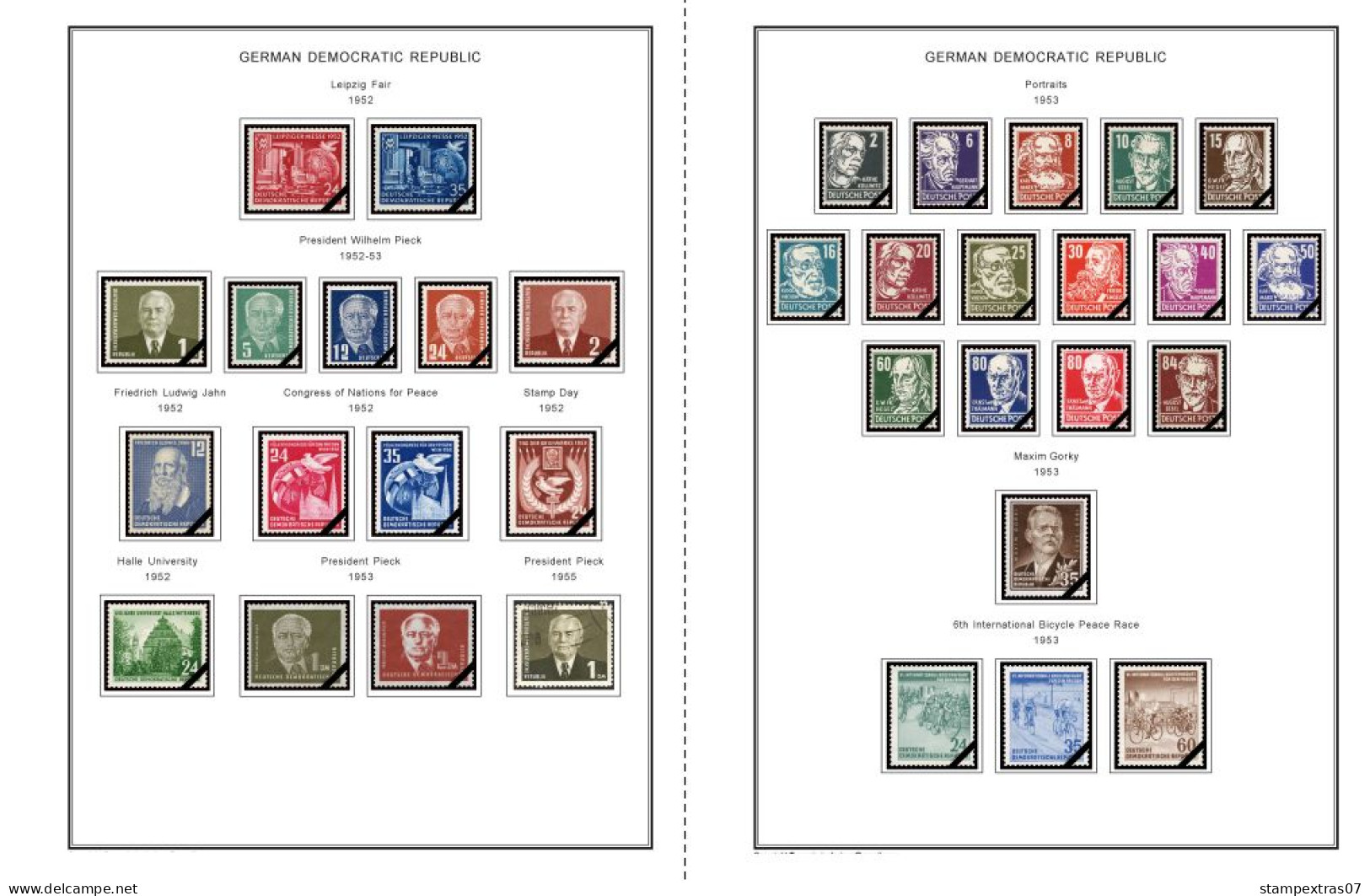 GERMANY (EAST - DDR) STAMP ALBUM PAGES 1949-1990 (334 Color Illustrated Pages) - Anglais