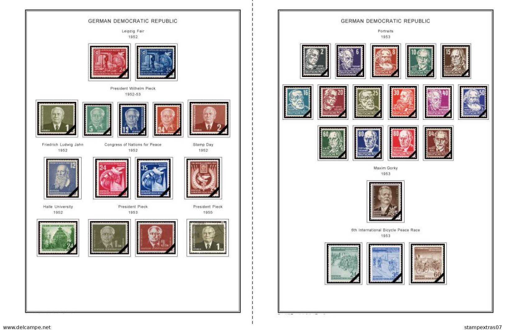 GERMANY (EAST - DDR) STAMP ALBUM PAGES 1949-1990 (334 Color Illustrated Pages) - Englisch