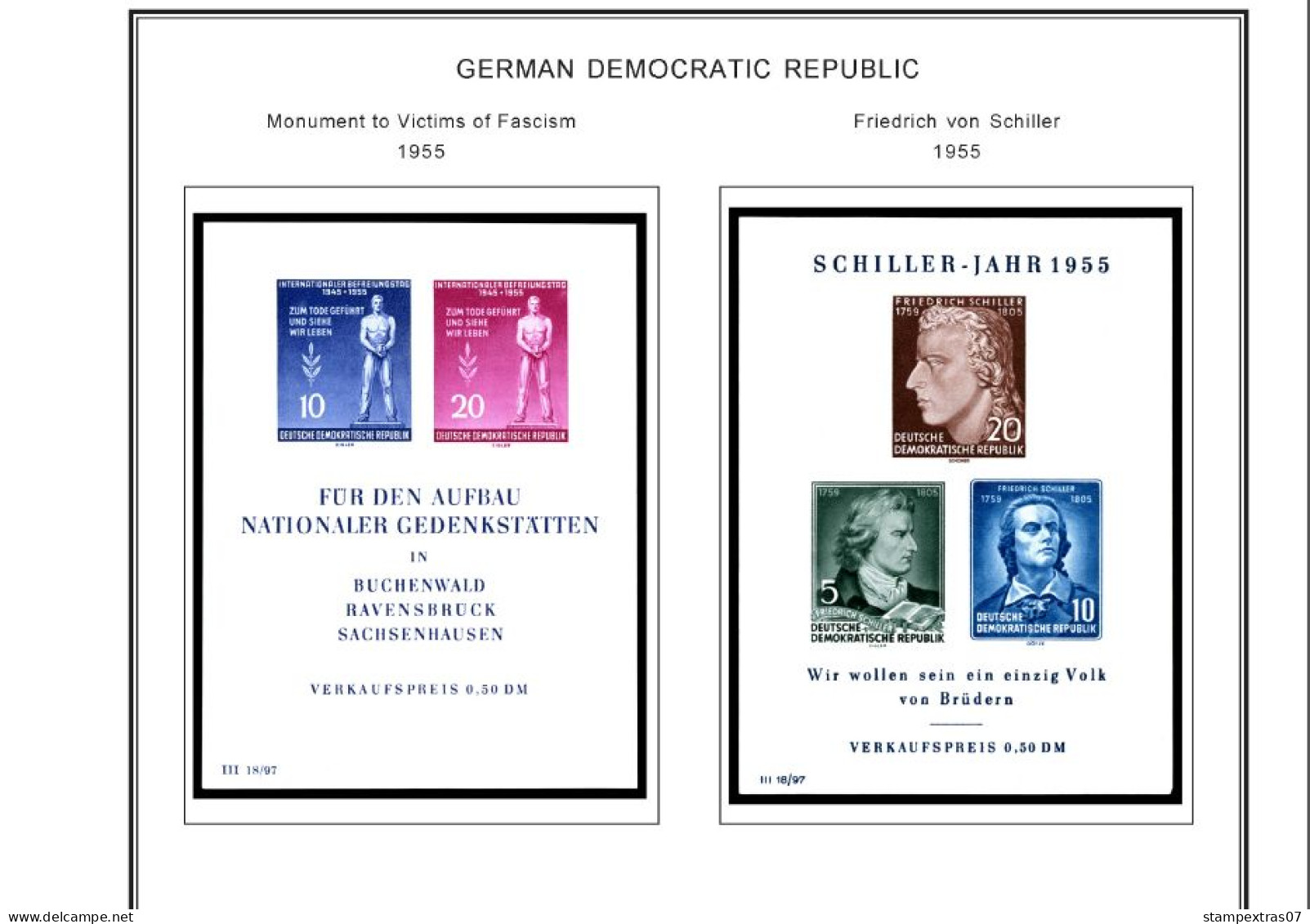 GERMANY (EAST - DDR) STAMP ALBUM PAGES 1949-1990 (334 color illustrated pages)