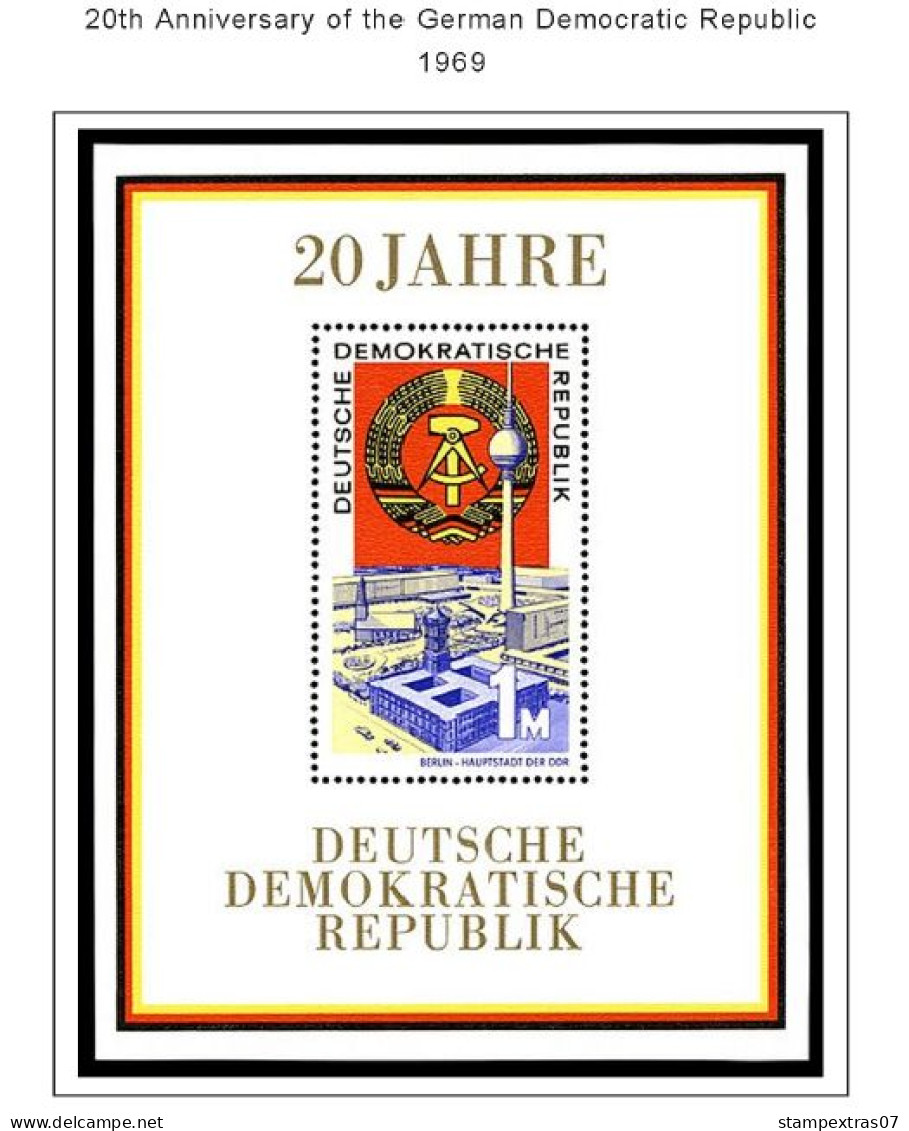 GERMANY (EAST - DDR) STAMP ALBUM PAGES 1949-1990 (334 color illustrated pages)