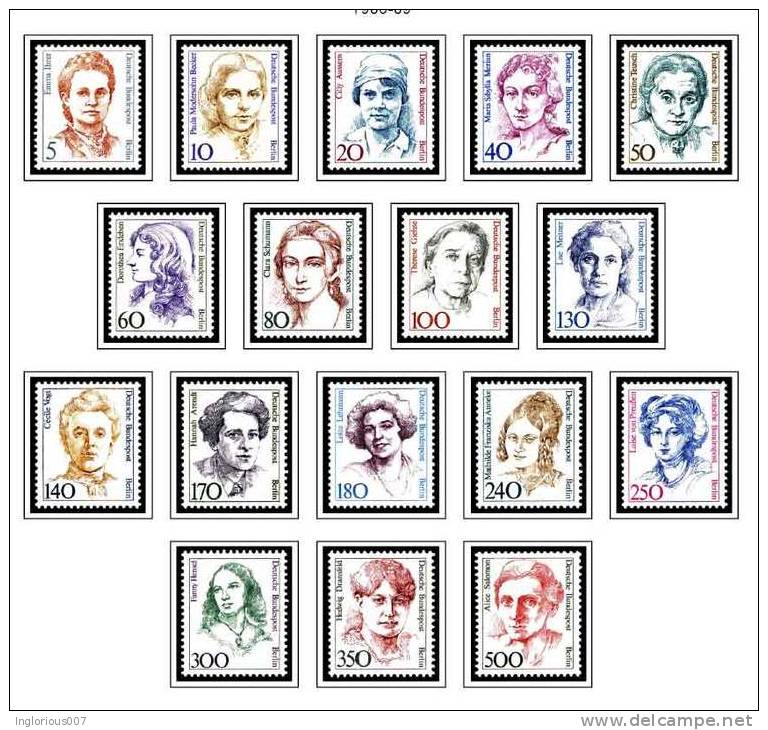 GERMANY BERLIN STAMP ALBUM PAGES 1948-1990 (76 Color Illustrated Pages) - Anglais