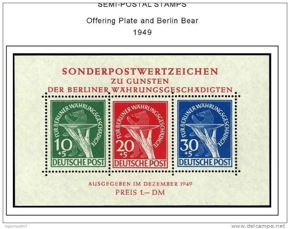 GERMANY BERLIN STAMP ALBUM PAGES 1948-1990 (76 color illustrated pages)