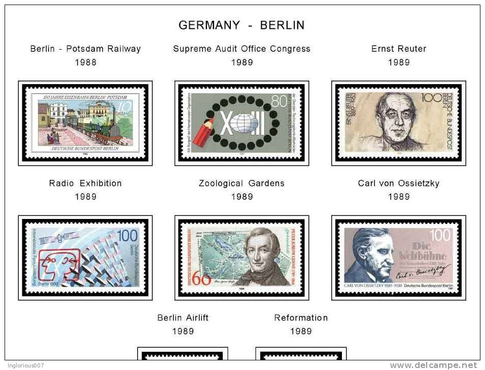 GERMANY BERLIN STAMP ALBUM PAGES 1948-1990 (76 color illustrated pages)