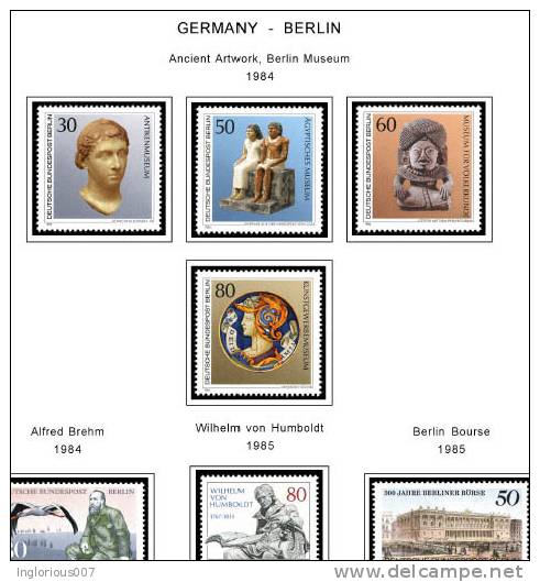 GERMANY BERLIN STAMP ALBUM PAGES 1948-1990 (76 color illustrated pages)