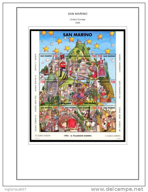 SAN MARINO STAMP ALBUM PAGES 1877-2011 (256 color illustrated pages)