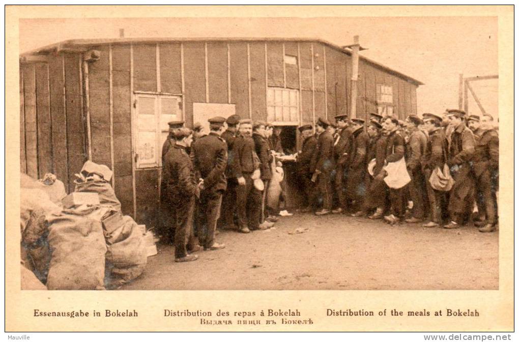 Kriegsgefangenenlager, BOKELAH, Essenausgabe, Distribution Des Repas, Meal Distribution (p.o.w. Camp) - Guerre 1914-18
